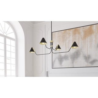Hunter Grove Isle 4-Light Linear Chandelier - Dining Room, Kitchen Island - Mid-Century Modern, Minimalist