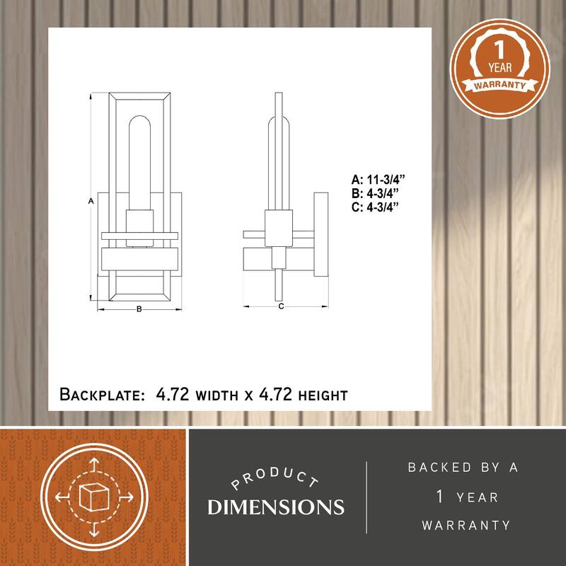 Modern Wall Sconce 1 Light Black Accent Lamp for Hallway Bathroom - 11.75