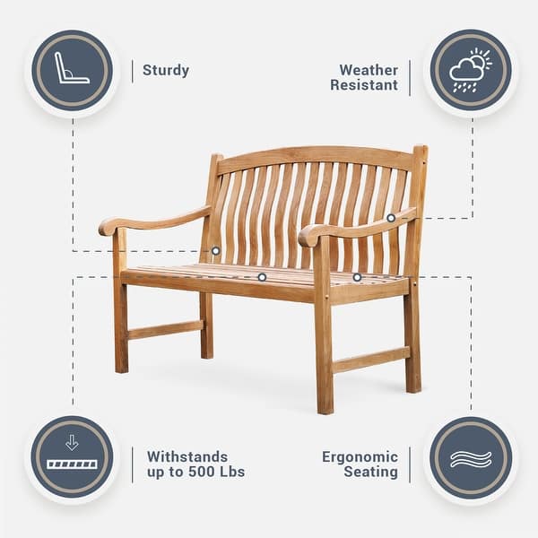 dimension image slide 1 of 2, Cambridge Casual Sherwood Teak Wood Outdoor Bench