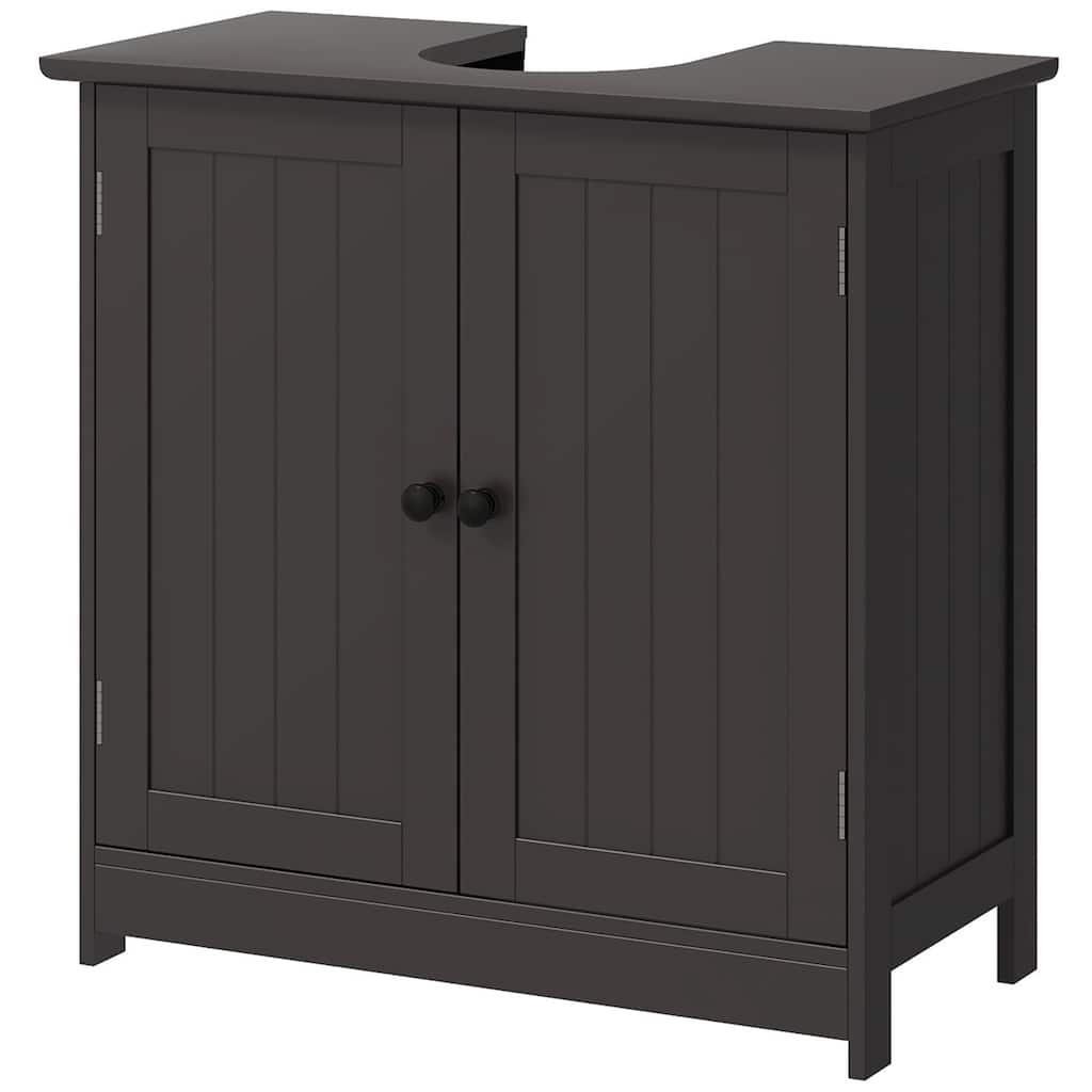 Contemporary Coffee Bathroom Vanity Cabinet with Open Back Design and Adjustable Storage Shelf - 23.5" L x 11.75" W x 23.5" H