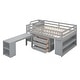 preview thumbnail 66 of 87, Pine Wood Bed Low Loft Bed with Retractable Writing Desk, 3 Drawers