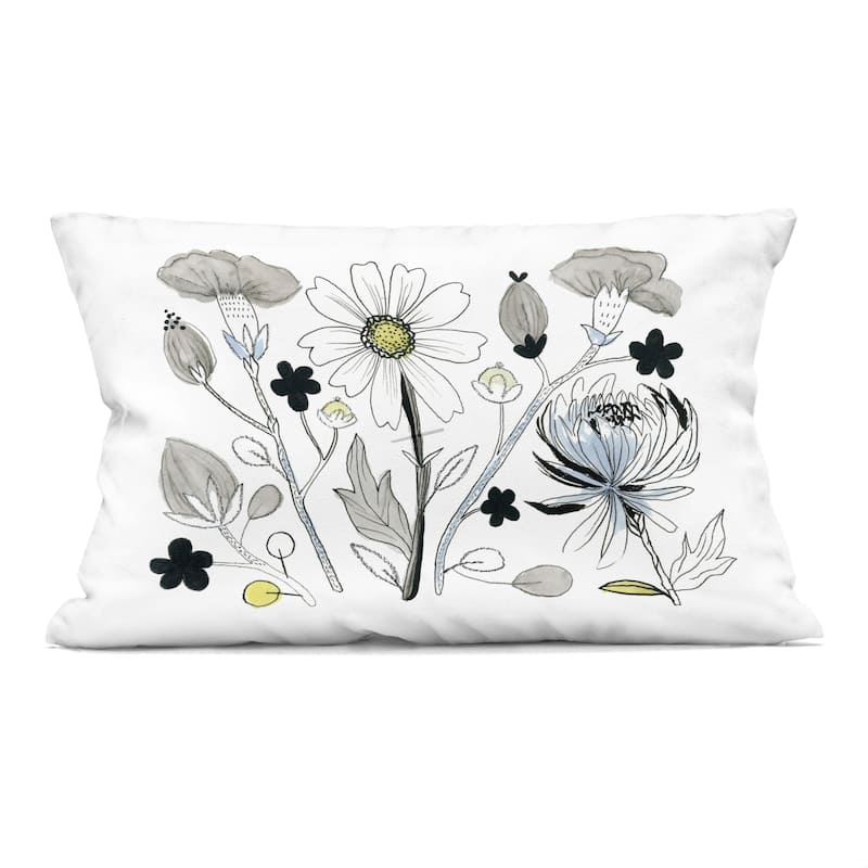 Stupell Simple Drawn Nature Sprigs Decorative Printed Throw Pillow Design by Ashley Davis - Accent - Polyester - Yellow - Single
