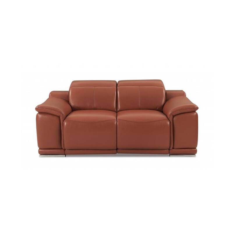 HomeRoots Two Piece Indoor Camel Italian Leather Five Person Seating Set