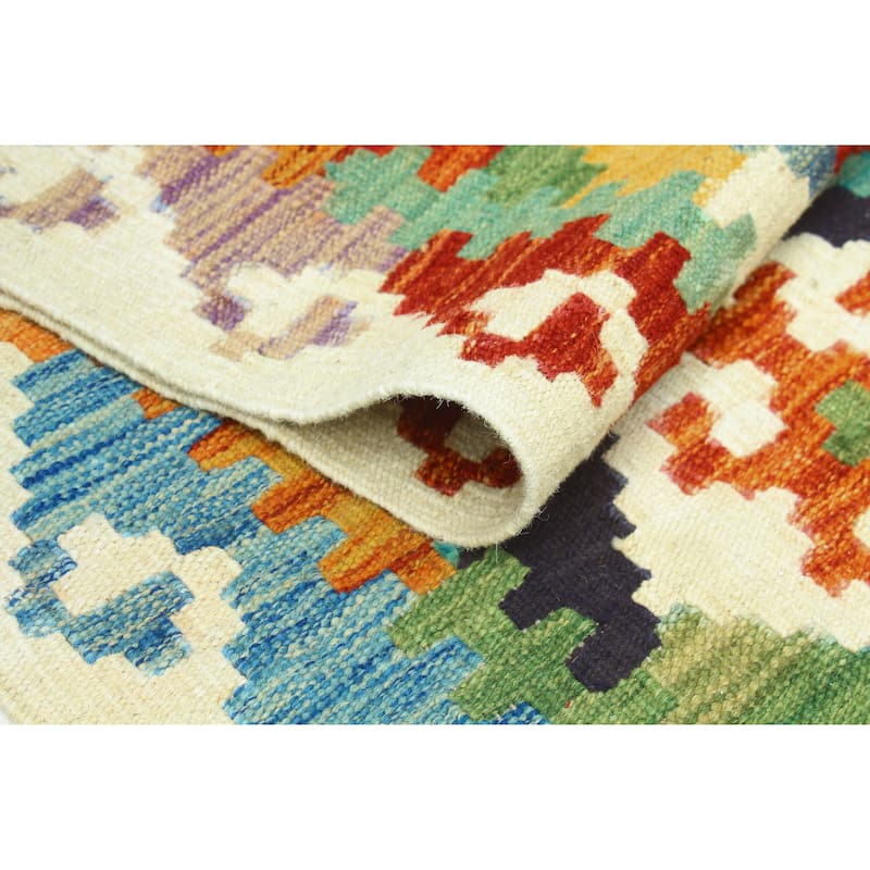 Flatweave Wallace Ivory/Navy Rug - 5'2" x 6'9"