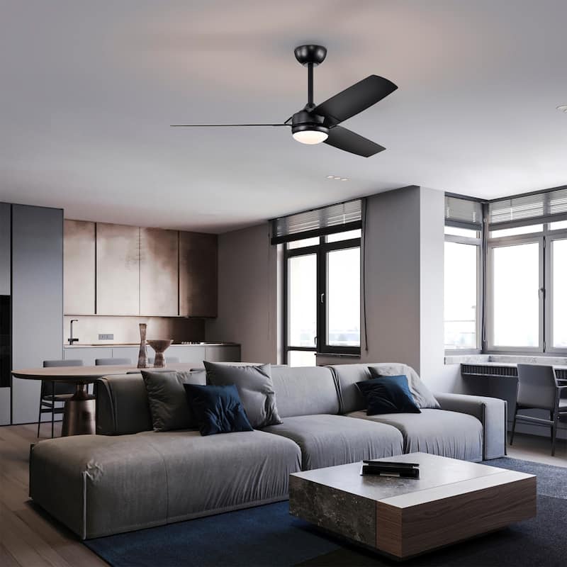 Hestrune 52-inch Black LED Lighted Ceiling Fan