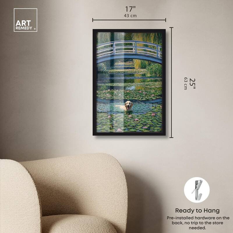 The Pond Under the Bridge Shadowbox by Art Remedy