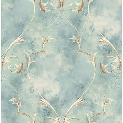 Seabrook Designs Villa Scroll Frame Unpasted Wallpaper