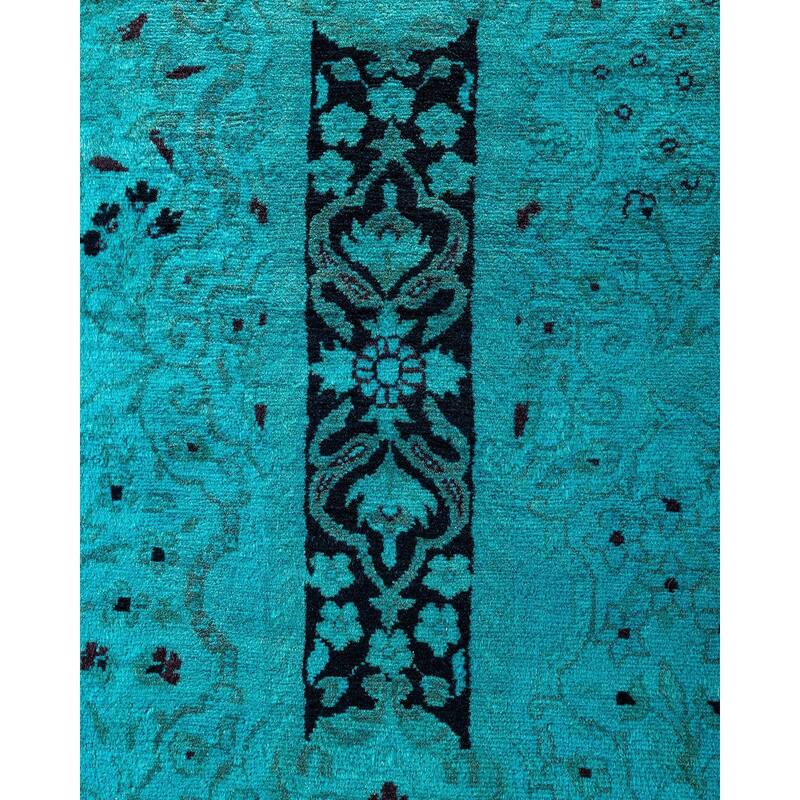 Overdyed, One-of-a-Kind Hand-Knotted Area Rug - Blue - 10' 2" x 14' 7"
