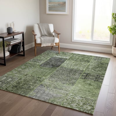 Machine Washable Indoor/ Outdoor Chantille Persian Vintage Patchwork Rug