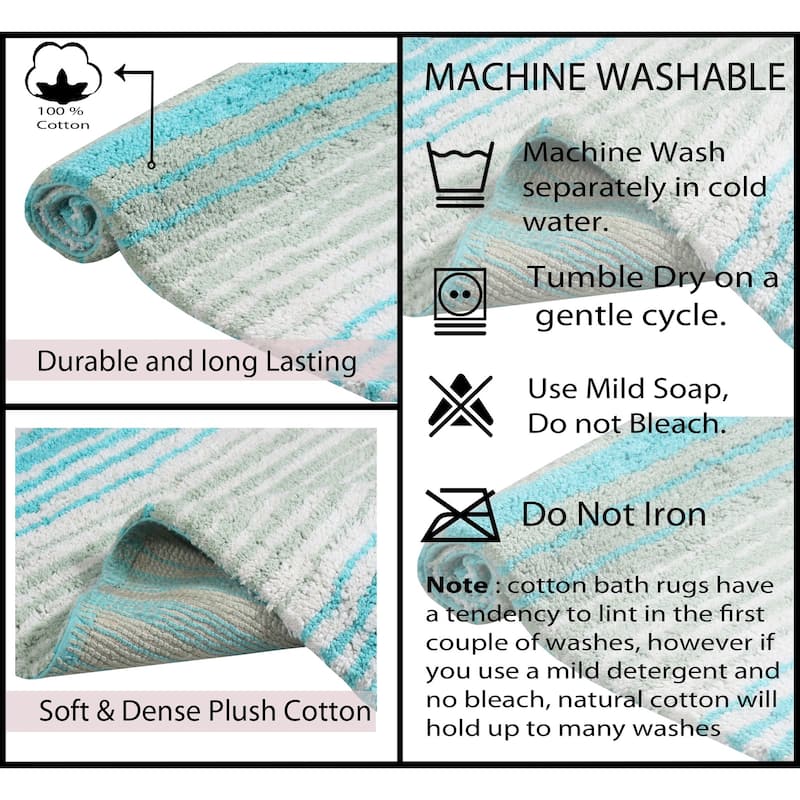 Gradiation Collection Absorbent Cotton Machine Washable Bath Rug