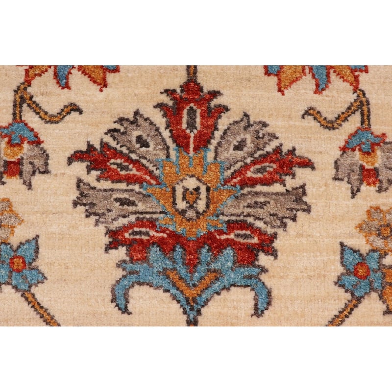 Bohemian Ziegler Esther Beige Rust Hand-Knotted Wool Runner - 2'1'' x 4'10''