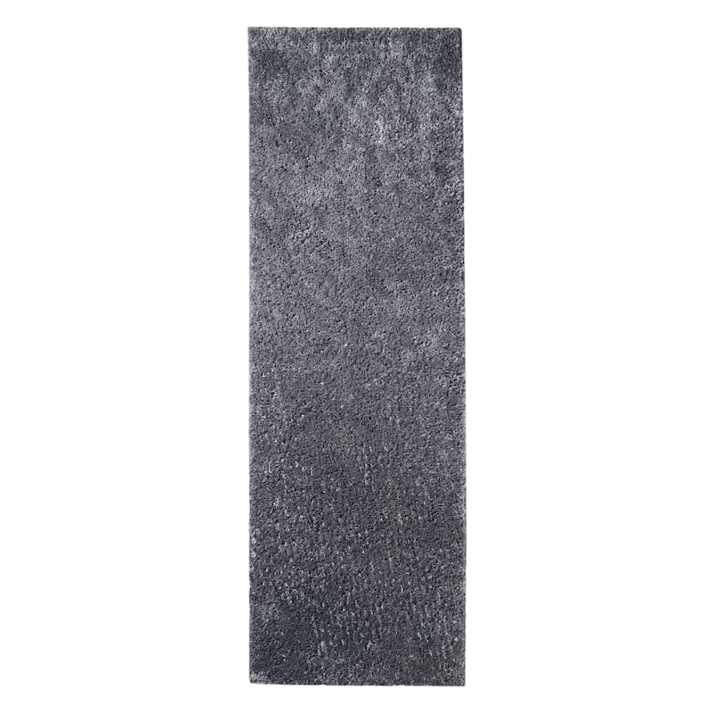 Superior Plush Shag Fuzzy Modern Solid Indoor Area Rug or Runner - 2' 7" X 8' - Grey