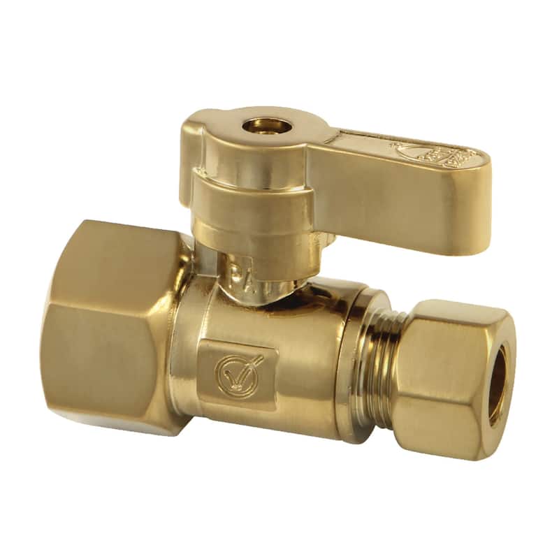 Kingston Brass 1-5/8" High Straight Stop Valve - Brushed Brass
