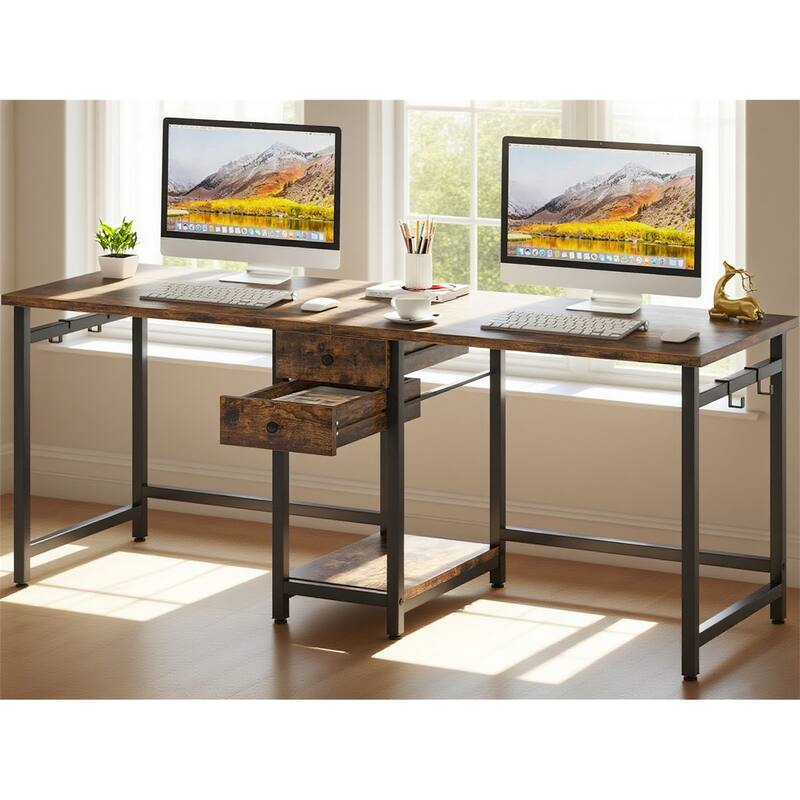 79" Two-Person Industrial Computer Desk
