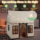 preview thumbnail 16 of 18, Toddler Large Playhouse with Star String Lights - 47.5" x 40" x 54" (L x W x H)