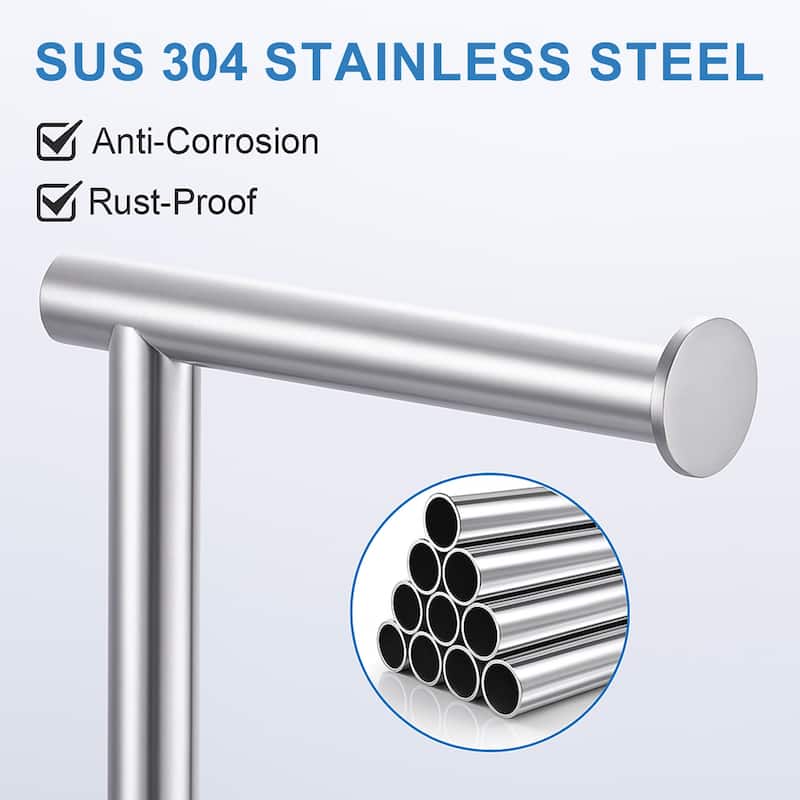 WOWOW Freestanding Bathroom Dual-Rod Toilet Paper Holder