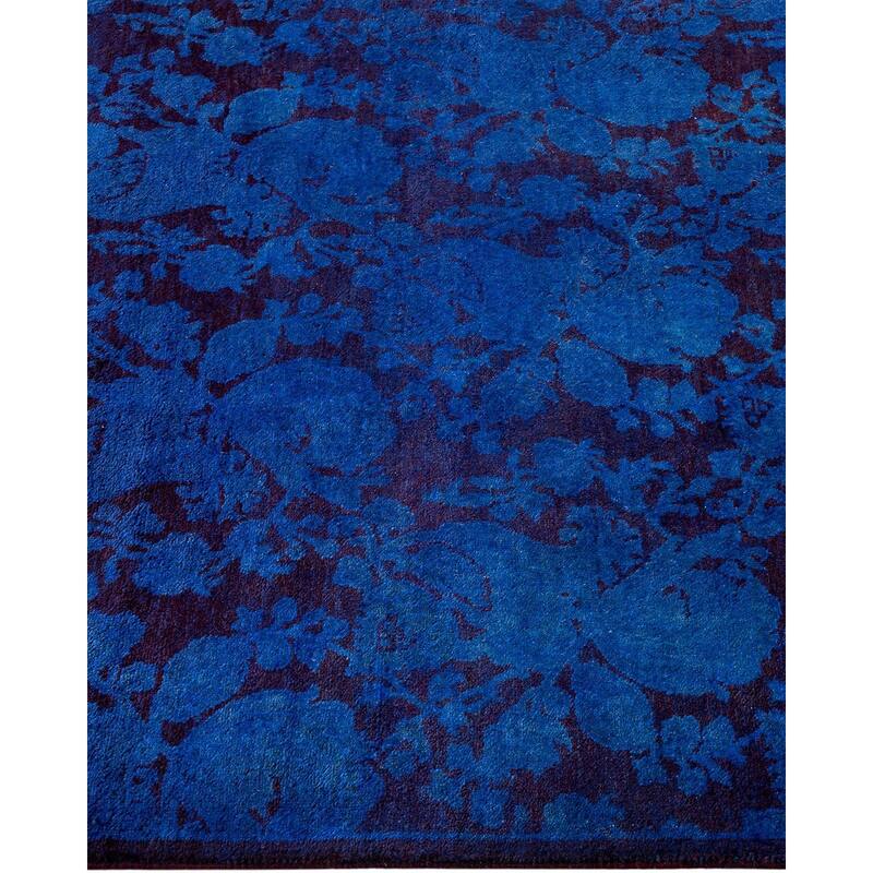 Overton Hand Knotted Wool Vintage Inspired Modern Contemporary Overdyed Purple Area Rug - 2' 8" x 18' 10"