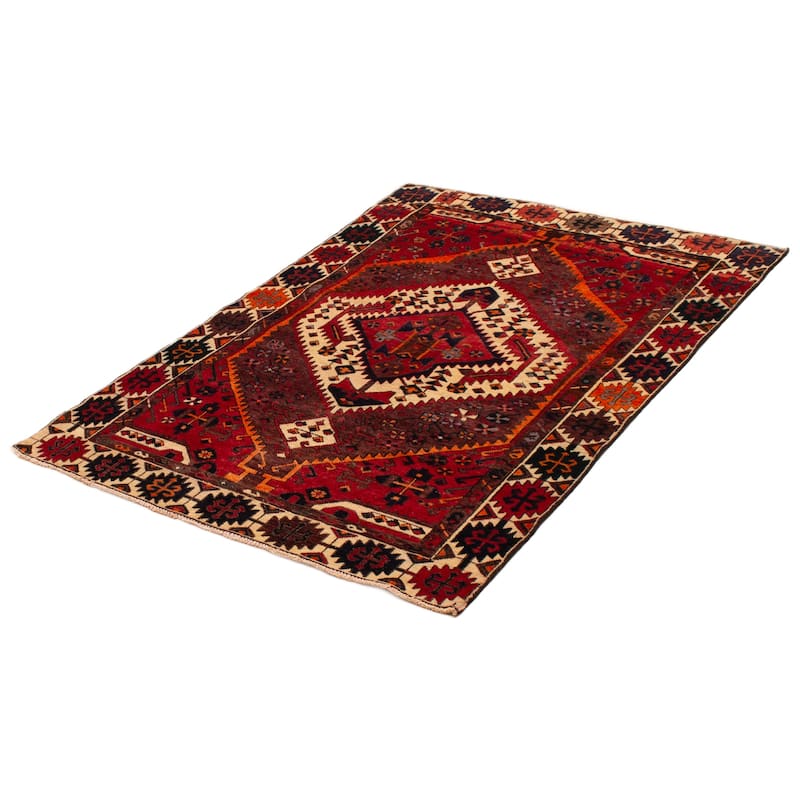 ECARPETGALLERY Hand-knotted Kayseri Vintage Red Wool Rug - 4'10 x 6'7