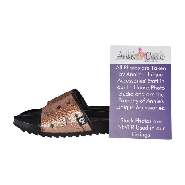 mcm rose gold slides