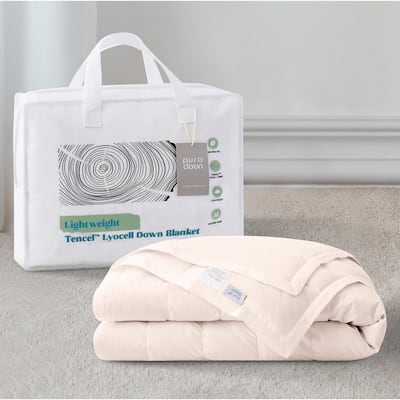 Hotel Luxury Down Cooling Blanket, Breathable Silky Soft & Smooth Lyocell Fabric