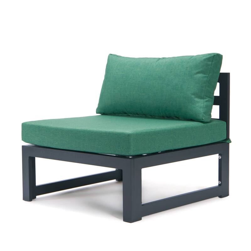Chelsea 5-Piece Modern Armless Patio Sectional and Coffee Table for Patio Garden Summer Yard Porch
