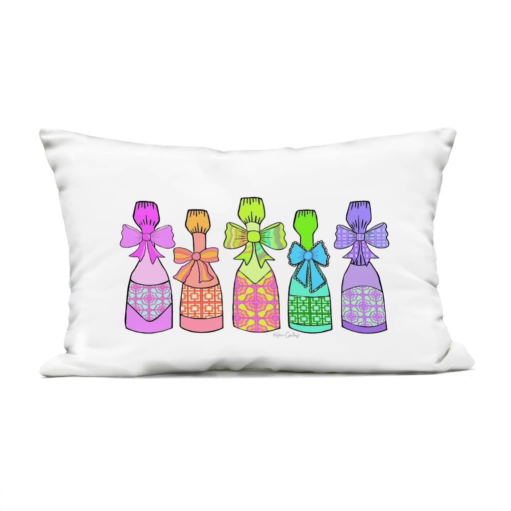 Stupell Patterned Drink Bottles Printed Outdoor Throw Pillow Design by Katie Conley