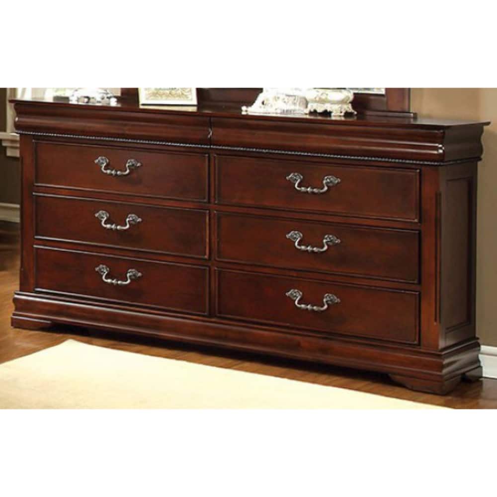 Luxurious English Style Wooden Dresser, Cherry Brown