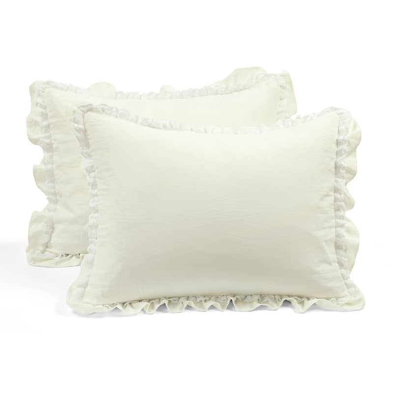 Silver Orchid Gerard Shabby Chic Ruffle Lace Comforter Set