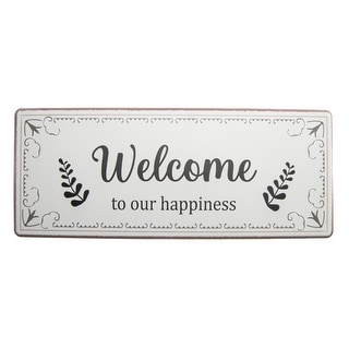 Metal Wall Sign Welcome To Our Happiness - Set of 2