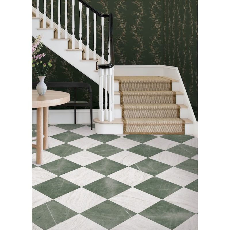 Chris Loves Julia x FloorPops Bonneville Jade Peel and Stick Floor Tiles