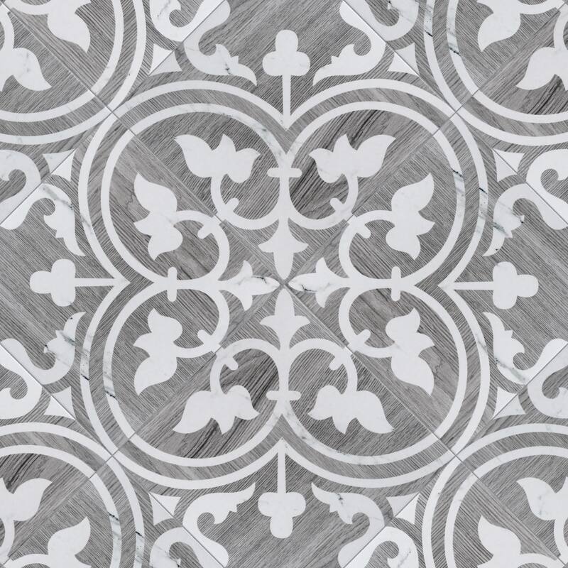Merola Tile Llama Arte Loire Verso Silver Smoke 9-3/4" x 9-3/4" Porcelain Floor and Wall Tile