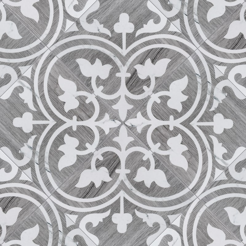 Merola Tile Llama Arte Loire Verso Silver Smoke 9-3/4" x 9-3/4" Porcelain Floor and Wall Tile