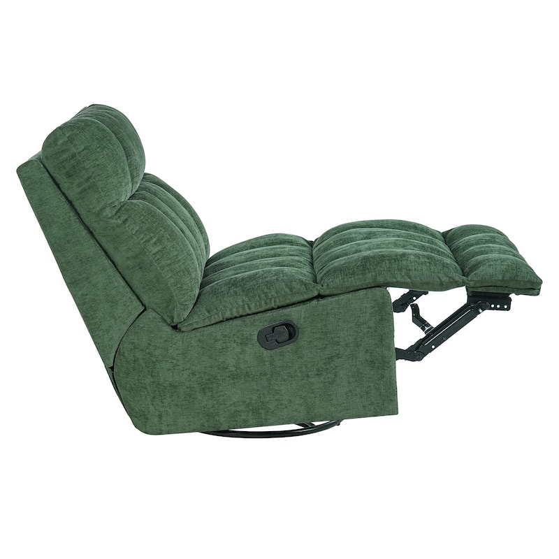 360° Swivel Rocker Recliner Chair Chenille Upholstered Manual Recliner