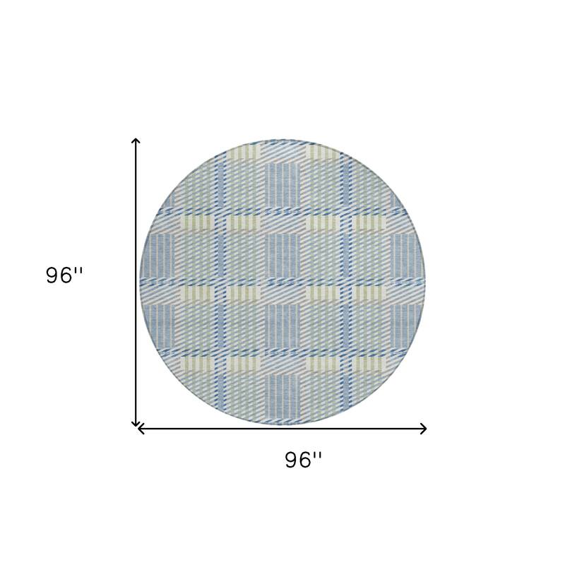 HomeRoots Plaid Transitional Rectangle Outdoor Rug