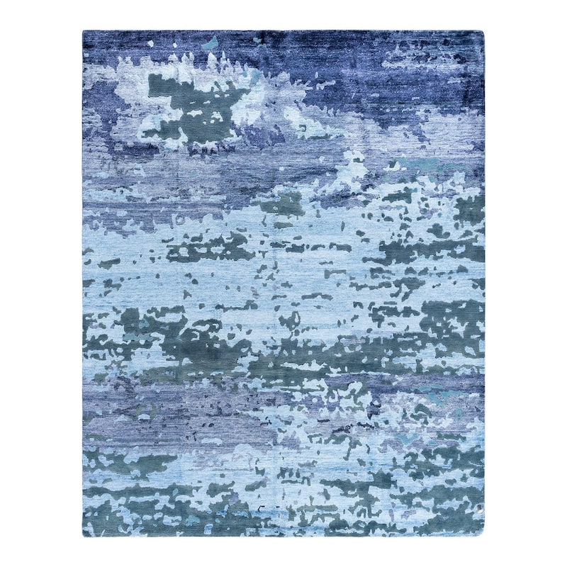 Modern One-of-a-Kind Handmade Area Rug - Gray, 8' 2" x 10' 2" - 8' 2" x 10' 2"