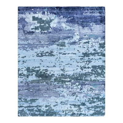 Modern One-of-a-Kind Handmade Area Rug - Gray, 8' 2" x 10' 2" - 8' 2" x 10' 2"