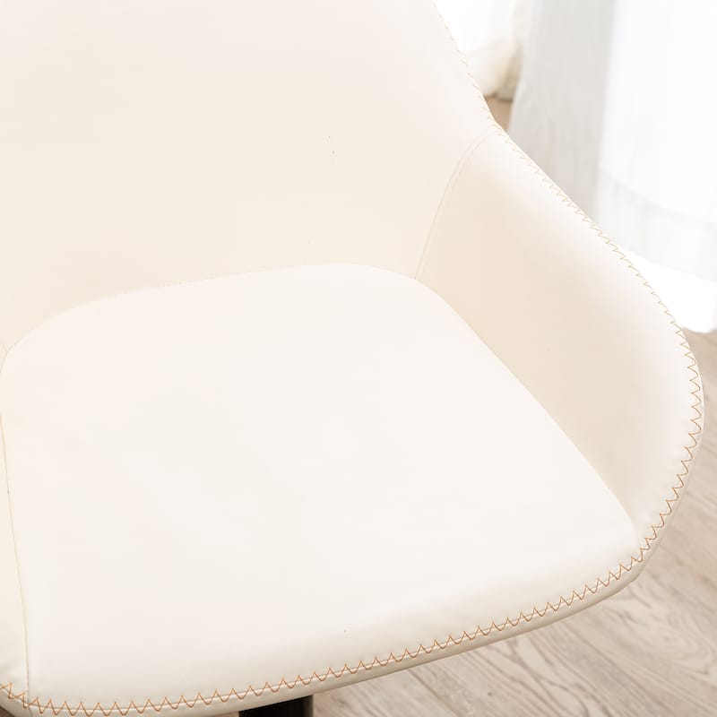 Glitzhome Mid-Century Height Adjustable Faux Leather Swivel Counter Bar Stools