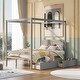 preview thumbnail 11 of 16, Full Size Canopy Platform Bed with Two Drawers - Modern Design, Storage Drawers, Suitable for Curtains