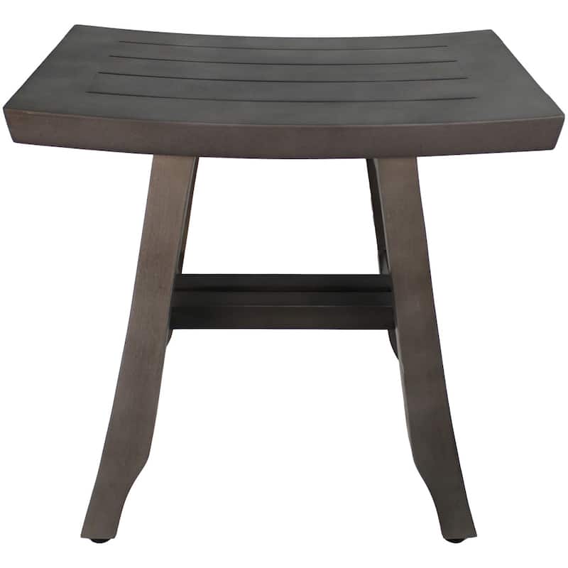 CoastalVogue Satori 18" Teak Shower Bench in Coquina Gray