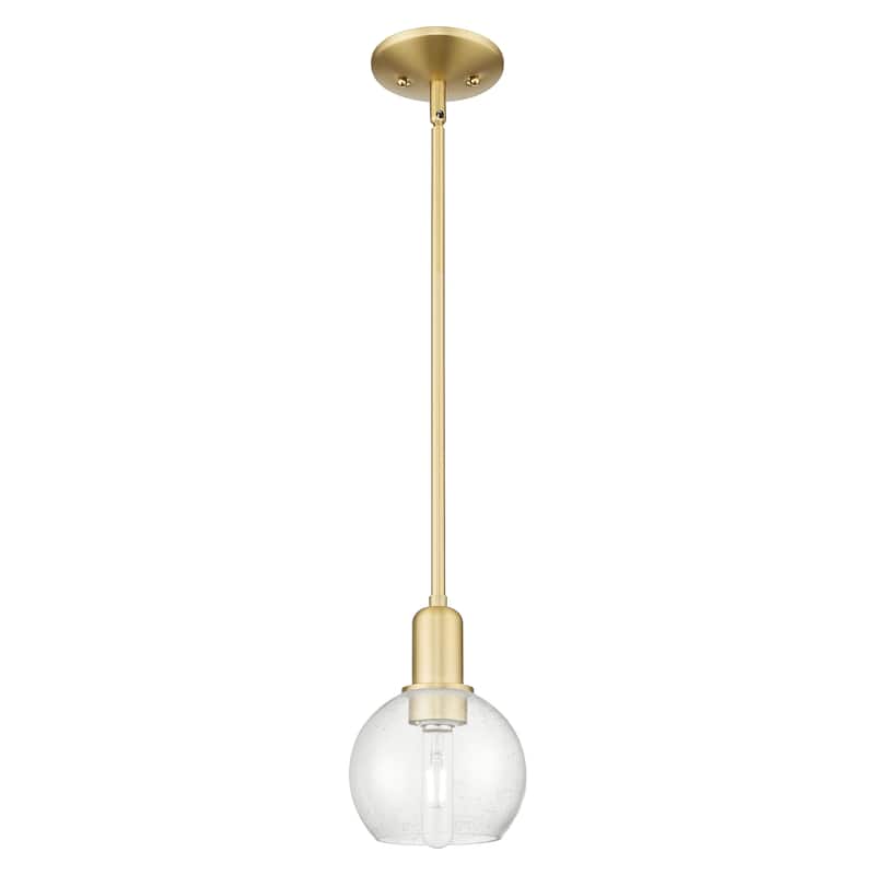 Innovations Lighting Endless Possibilities Arcadia - Athens - 1 Light 6" Stem Hung Mini Pendant - Satin Gold/Seedy