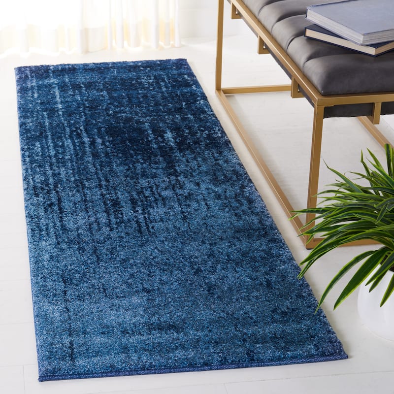 SAFAVIEH Retro Klazina Modern Abstract Rug - 2'3" x 8' Runner - Light Blue/Blue