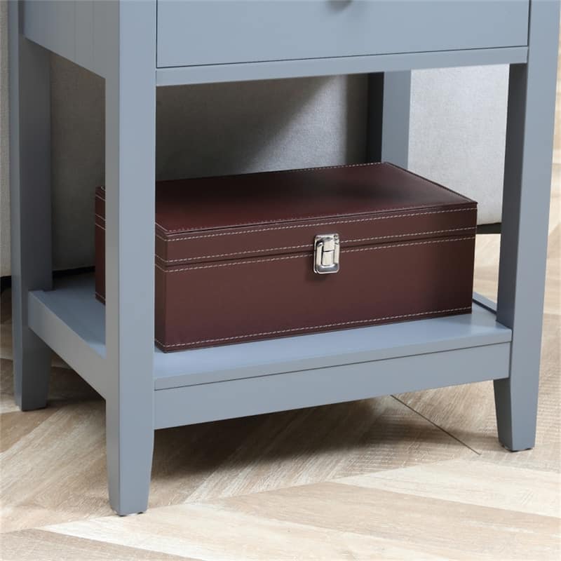 MDF Coffee Table with Drawer and Bottom Shelf - 19.75'' W x 13.75'' D x 23.5'' H