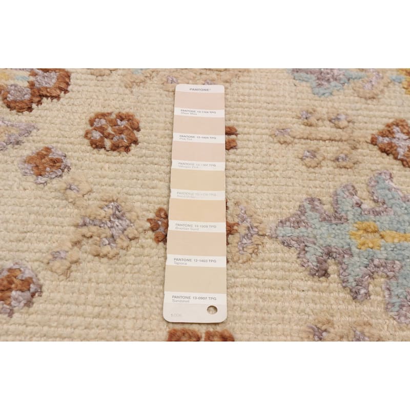 ECARPETGALLERY Hand-knotted Jules Serapi Cream Silk, Wool Rug - 5'2 x 7'8