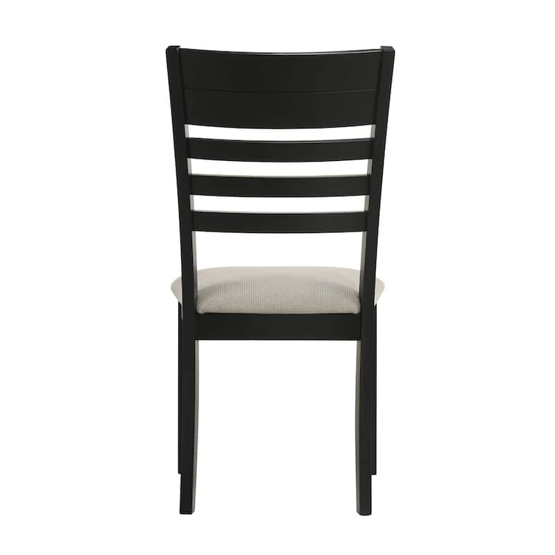 2pc Contemporary Dining Side Chair Upholstery Chair Ladder Back Wooden Dining Room Furniture Gray