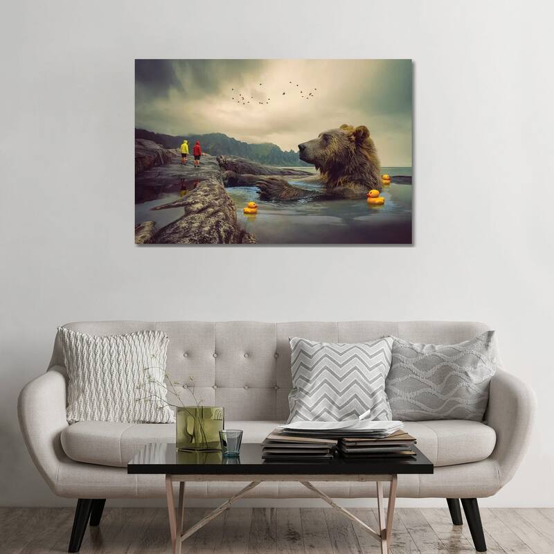 iCanvas 'Foggy Bear Bath' by Soaring Anchor Designs Canvas Print - 32x48x1.5