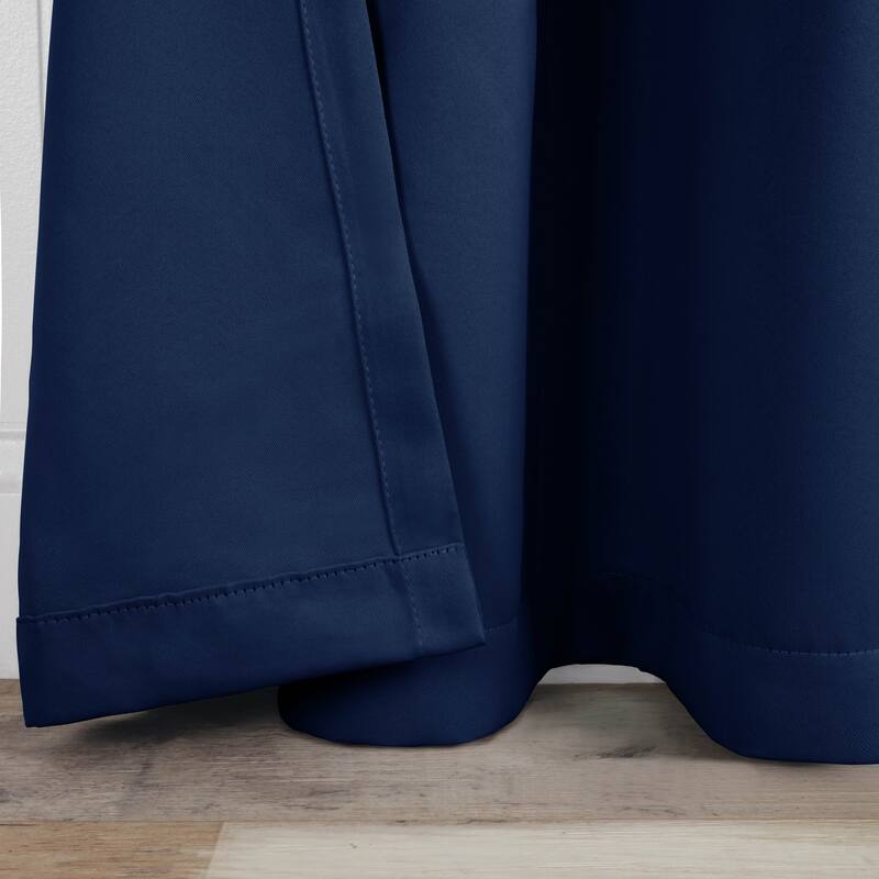 Modern Solid Room Darkening Blackout Curtains, Rod Pocket, Set of 2