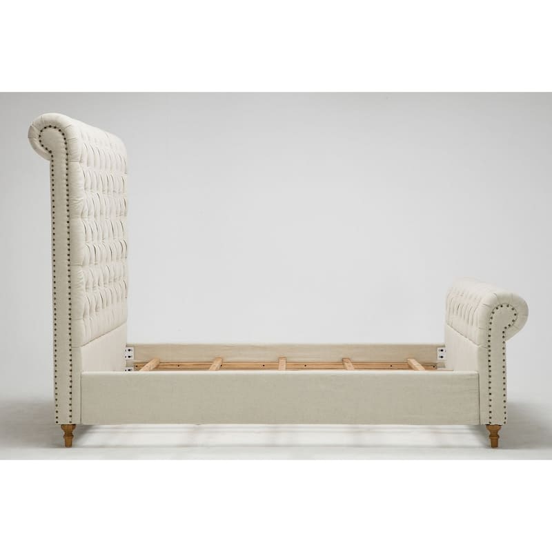 Manhattan Comfort Upholstered Mid Century Empire Bed