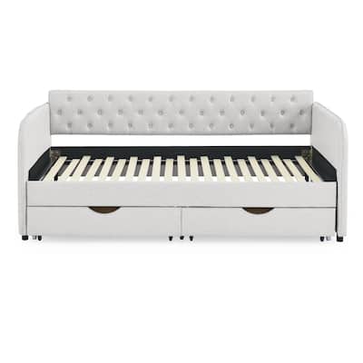 win Size Upholstery Daybed with Trundle Bed