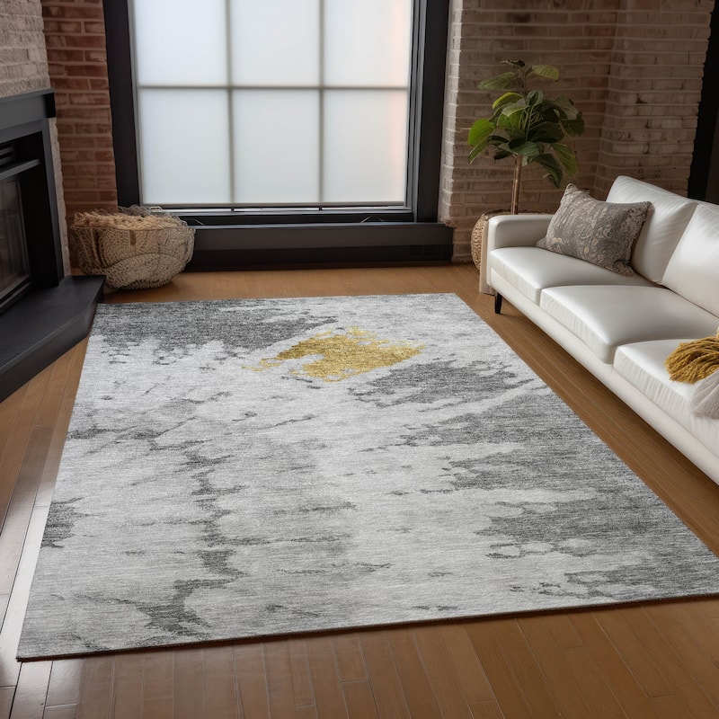 Machine Washable Indoor/ Outdoor Chantille Tie Dye Modern Rug
