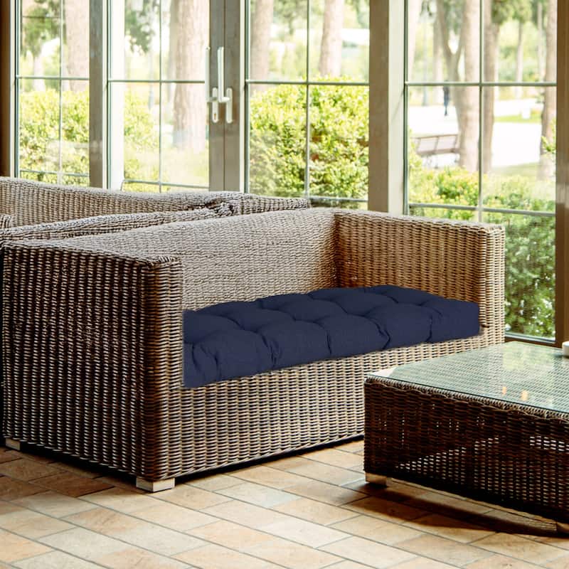 Aoodor Outdoor Polyester Tufted Bench Cushion, Water-resistant & Fade-Resistant Cushion